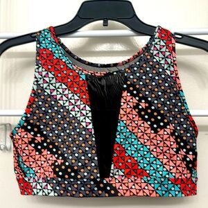 Victoria’s Secret sports bra multicolor round neck mesh backing large